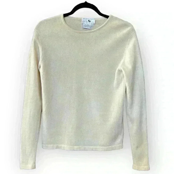 SAKS 5TH AVENUE Cashmere Collection Off White Sweater Top Size Small - Picture 1 of 6